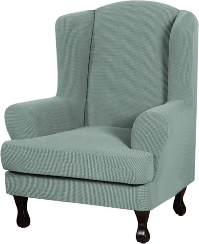 Miniatura 36 de Eco-Ancheng Funda para silla Wingback, 2 piezas, respaldo de ala, fundas de elastano para sillón con respaldo de ala, fundas para sillón con parte