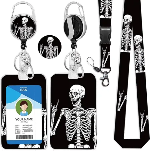 Miniatura 25 de Cordones azul bebé para llaves Portador de Insignias, Carrete de Insignias Retráctil con Clip de Mosquetón y Cordón Desmontable, Linda Tarjeta