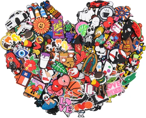 QYSEOFON 20, 35, 50, 75, 100 dijes de dibujos animados al azar para zapatos para mujeres y hombres, decoración de zapatos para pulsera, pulsera,