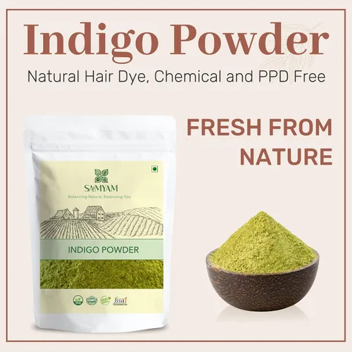 Miniatura 2 de SAMYAM Polvo índigo natural - 200g (7 oz) Tinte natural para el cabello, libre de químicos y PPD