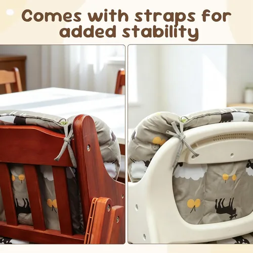 Miniatura 5 de Cojín para silla alta, cojín para silla de bebé, cojín de asiento de bebé, suave y cómodo, ligero y transpirable, hace que el bebé se sienta más