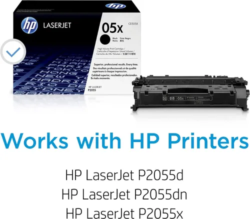 Miniatura 2 de HP Cartucho de tóner negro de alto rendimiento 05X Funciona con HP LaserJet serie P2055 CE505X