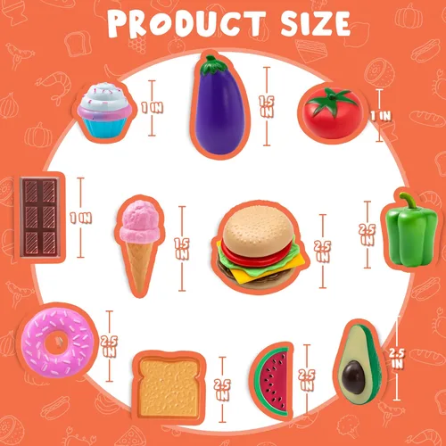 Miniatura 5 de JOYIN Juego de 50 piezas de juguetes de cocina, vajilla, frutas ficticias, verduras, accesorios de plástico para niños, juguete educativo
