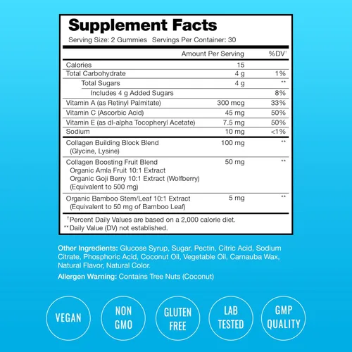 Miniatura 2 de NutraChamps Gomitas estimulantes de colágeno, gomitas de colágeno para producción de colágeno natural, suplementos de pectina vegana masticables