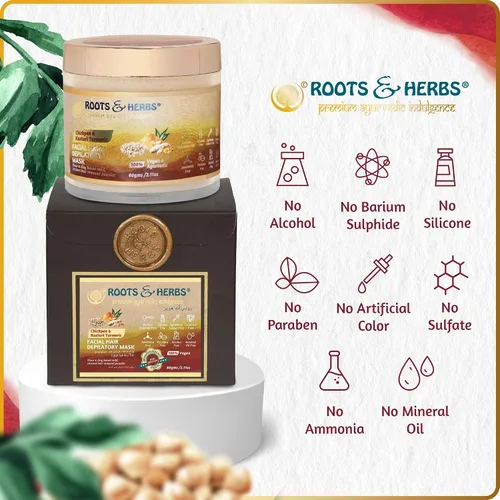 Miniatura 9 de Chickpea & Kasturi Turmeric - Polvo de depilación facial para hombres y mujeres, mentón, mandíbula y labios superiores, máscara depiladora