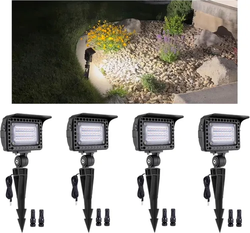 Miniatura 18 de Gardenreet Luces de inundación de paisaje de bajo voltaje de 12 V LED para exteriores, arandela de pared, 5/10/15/20 W 3CCT ajustable, iluminación