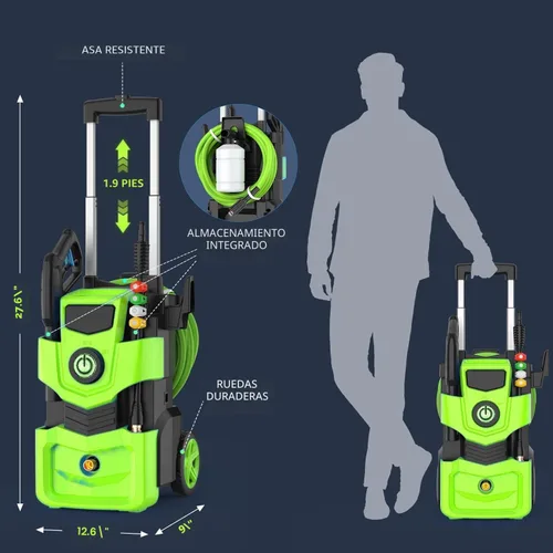 Miniatura 7 de Lavadora a presión eléctrica profesional de 5000 PSI, lavadora de alta resistencia de 4.0 GPM con 4 boquillas, cañón de espuma, manguera de 33 pies