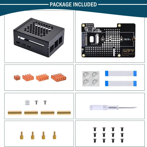 Miniatura 8 de GeeekPi Carcasa metálica con placa periférica N04 PCIe M.2 Key-M NVMe SSD PCIe para Raspberry Pi 5