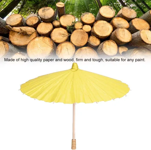 Miniatura 6 de Paraguas para garabatos, mango de madera, mini paraguas de papel, respetuoso con el medio ambiente, resistente a desgarros, para pintura
