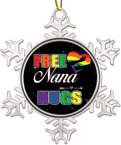 Miniatura 13 de Human Kind Be Both - Adorno para árbol de Navidad, bisexual, arco iris, orgullo, gay, LGBTQ, copo de nieve pansexual, colgante de árbol de Navidad
