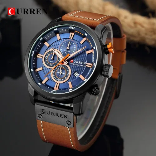 Miniatura 3 de Mgae - Reloj de pulsera para hombre con cronógrafo y correa de cuarzo analógica