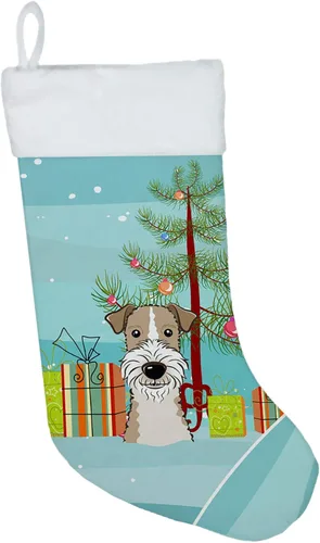 Miniatura 32 de Caroline's Treasures BB1590CS Árbol de Navidad y Alaskan Malamute Calcetines de Navidad para colgar en la chimenea, decoración de fiesta de Navidad