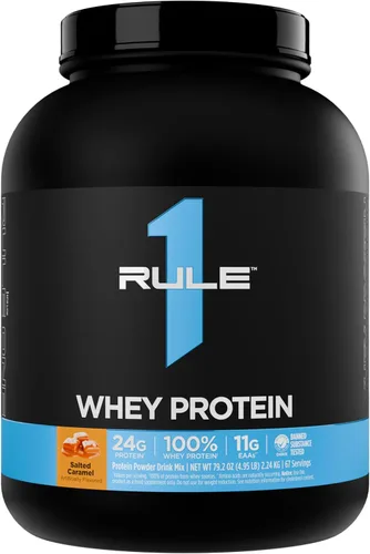 Miniatura 30 de Rule 1 Proteins Proteína de suero – 0.85 oz de proteína de acción rápida de fuentes de suero de leche con EAA y BCAA naturales para la recuperación