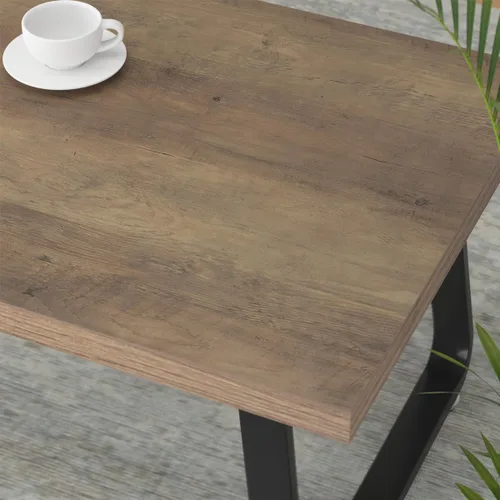 Miniatura 9 de HSH Mesa de café industrial rústica de 47" - Mesa central minimalista moderna de granja con patas de madera y metal, mesa de cóctel para sala