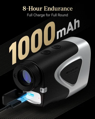 Miniatura 6 de REDTIGER Telémetro Golf, telémetro de golf de 1200 yardas con pendiente, pantalla adaptable a la luz, magnificación 7X, vibración de bloqueo