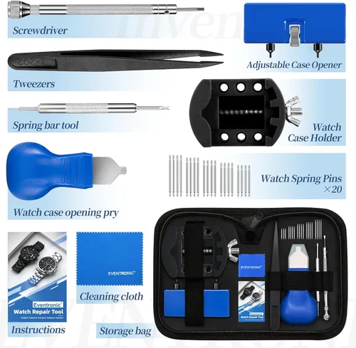 Miniatura 7 de Eventronic Kit de herramientas de repuesto de batería de reloj, herramienta de extracción de espalda de reloj, herramienta de abridor de caja