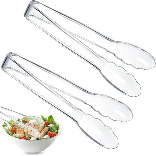 Miniatura 17 de Tessco for you 2 pinzas de plástico para servir a granel, pinzas desechables de plástico de 9 pulgadas, pinzas de ensalada resistentes para cocina