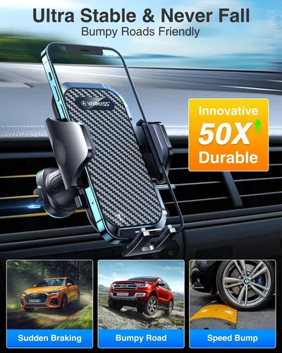 Miniatura 8 de VANMASS Los mejores soportes para teléfono de su coche Soporte para teléfono de coche de grado militar definitivo【Certificados de patente