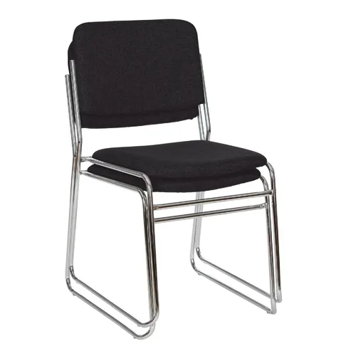 Miniatura 4 de OEF Furnishings OEF8660/2 Silla apilable acolchada de tela de grado comercial (negro, paquete de 2)
