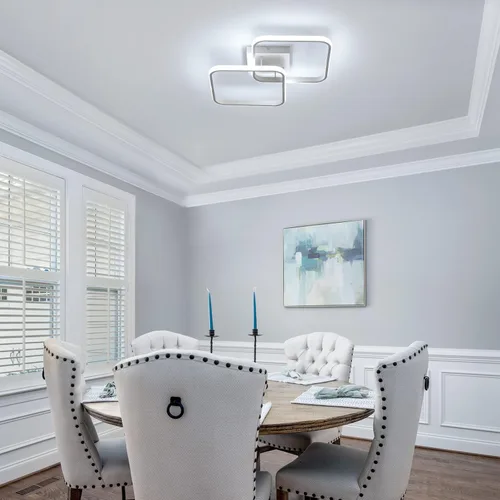 Miniatura 7 de DELIPOP Lámpara de techo LED moderna de 23 pulgadas, lámpara de techo empotrada de 42 W 6500 K, lámpara de techo acrílica para pasillo, sala