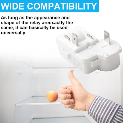 Miniatura 5 de Jingzan Paquete de 2 compresores de refrigerador de 2 pines, relé de arranque PTC, protector de carga para Danby Haier Midea Mini refrigerador