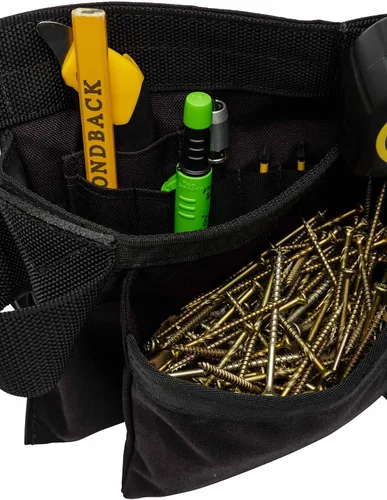 Miniatura 5 de Diamondback Delantal de herramientas Delantal de trabajo de bolsillo abierto para hombres y mujeres con 2 bucles de martillo y bandolier Delantal