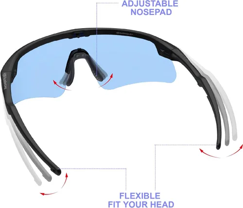 Miniatura 6 de HTS HUNTERSKY Gafas de Protección Ocular Antiniebla Deportivas de Seguridad para Mujeres y Hombres para Correr, Ciclismo, Conducción, Pickleball