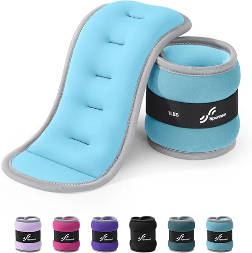 Miniatura 19 de Sportneer Pesas de tobillo para muñeca, par de pesas de 1/2/4/6/10 libras para hombres, mujeres, niños, entrenamiento de fuerza, juego de pesas