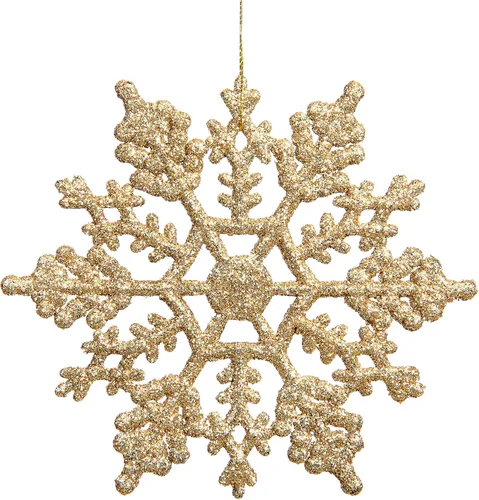 Miniatura 7 de Copo de nieve con purpurina, de plástico Vickerman, 4 pulgadas, caja Pet de 24