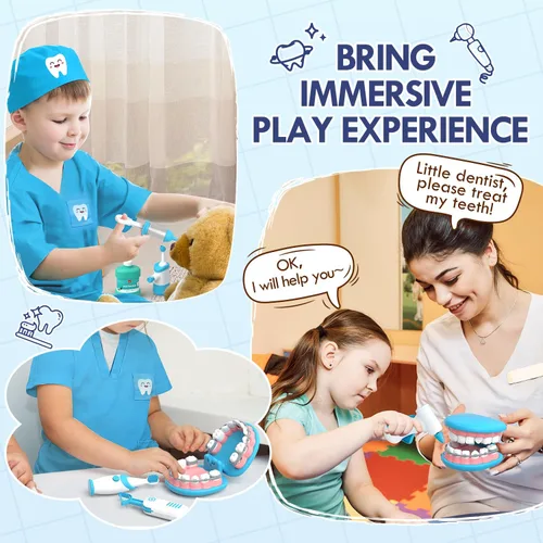 Miniatura 8 de Kit de Médico de Lehoo Castle para Niños Pequeños de 3 a 5, Juego de Dentista para Niños, Juguetes para Niñas y Niños de 4+ Años, Juego