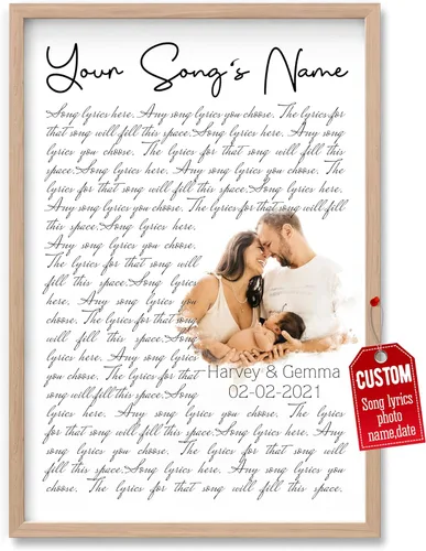 Miniatura 15 de H-DEWALL Póster personalizado de letras de canciones, regalos para marido, foto inspiradora, arte de pared, decoración de casa, sala de estar
