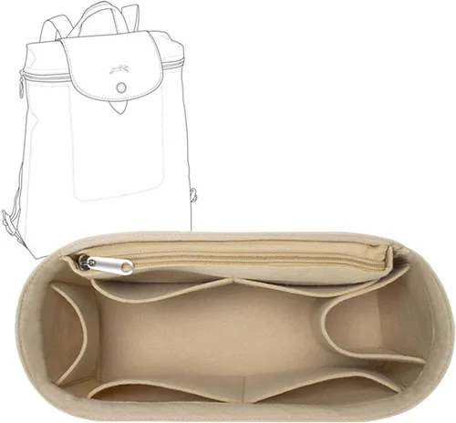 Lckaey bolso mochila organizador para le pliage mochila fieltro bolsa inserto organizador multi bolsillo 1013beige