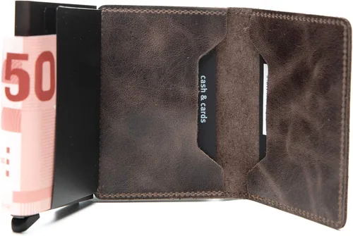 Miniatura 4 de Secrid Cartera delgada para hombre, de cuero auténtico, con RFID, máx. 12 tarjetas