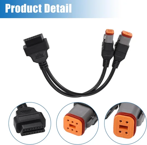 Miniatura 5 de uxcell 16 Pin a 4 Pin 6 Pin Motocicleta 2 en 1 OBD Herramienta de diagnóstico Adaptador de escáner para Harley
