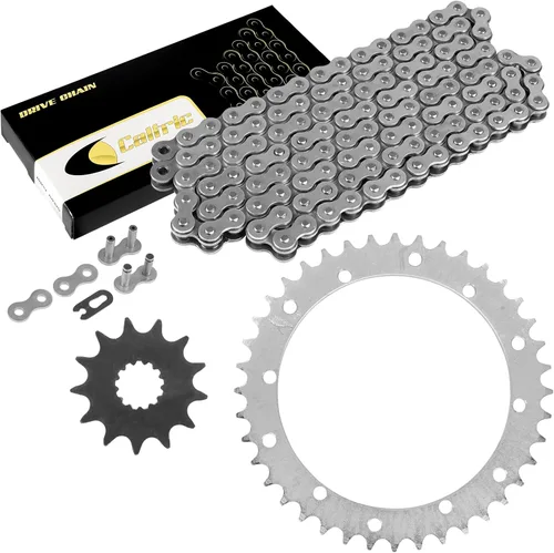 Caltric Kit de cadena de transmisión y piñones compatible con Yamaha Raptor 660 YFM660R 2001 2002 2003 2004 2005