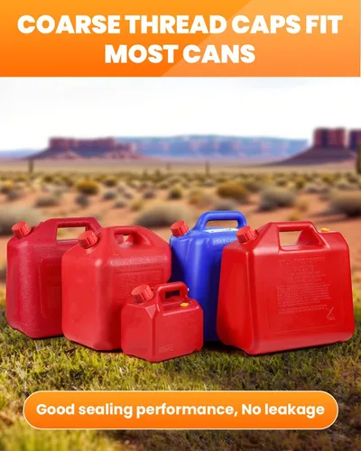 Miniatura 7 de 4 tapas para latas de gasolina, tapa de gas de rosca gruesa de 5 galones para gasolina, tapa de tanque de gas de plástico y metal, cubierta portátil