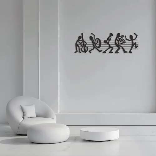 Miniatura 4 de Aimery Decoración de pared musical – Esculturas de banda de música y notas musicales – Soporte de pared para sala de estar, dormitorio – Regalo