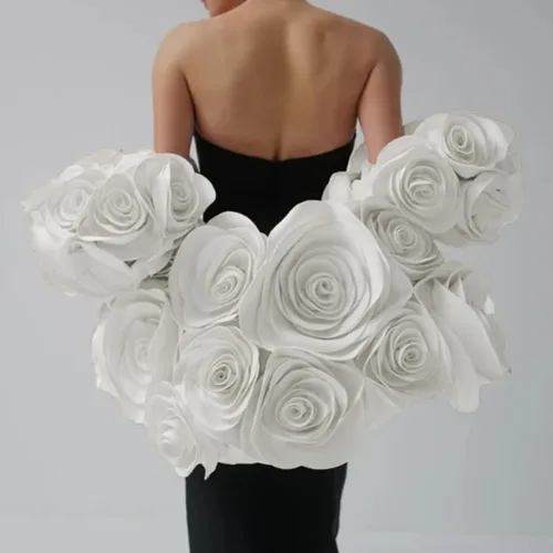 Miniatura 3 de Capa de bíceps para mujer con flores 3D para fiesta