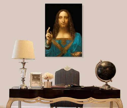 Miniatura 3 de ELITEART -Salvator Mundi por Leonardo Da Vinci Reproducción de pintura al óleo Giclée Wall Art Impresiones en lienzo