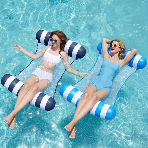 Miniatura 13 de SLOOSH 2 Packs Hammock Pool Floats Adults, 4-in-1 Multi-Purpose Inflatable Pool Floats PVC Water Hammock Lounge Floaties