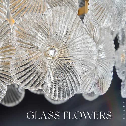 Miniatura 6 de Lámpara colgante de cristal dorado, paquete de 1 lámpara colgante de techo pequeña con flores modernas, 1 luz para cocina, isla, fregadero, comedor