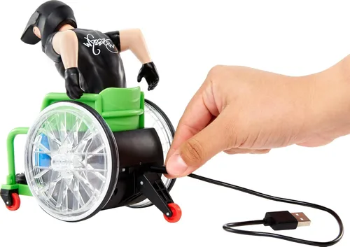 Miniatura 4 de Hot Wheels RC Aaron Wheelz Wheelie - Silla de ruedas con control remoto con figura de Aaron "Wheelz" Fotheringham de motocross