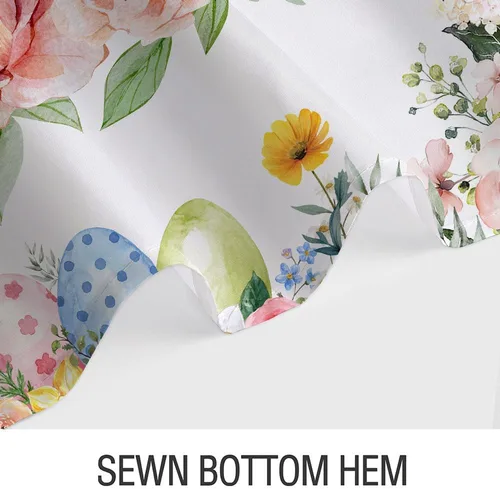 Miniatura 5 de Wathon Bonita cortina de ducha de conejo de Pascua, juego de decoración de baño con mariposa floral, tela de tela, juego de decoración de baño