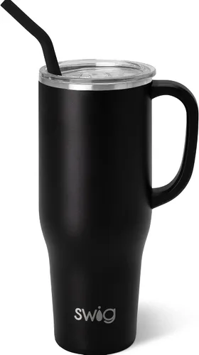 Miniatura 32 de Swig Life Mega Taza de 30 oz, Vaso de 30 oz con Asa y Pajita, Compatible con Portavasos, Apto para Lavavajillas, Vaso Aislado Extra Grande, Botella