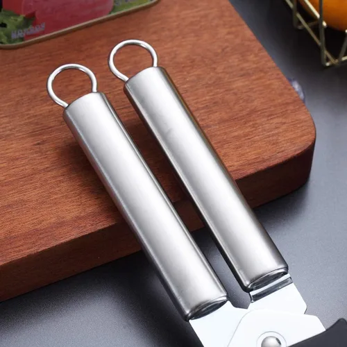Miniatura 4 de Berglander Abrelatas, abrelatas de acero inoxidable de mano, abrelatas manual de borde liso, resistente 4. plateado