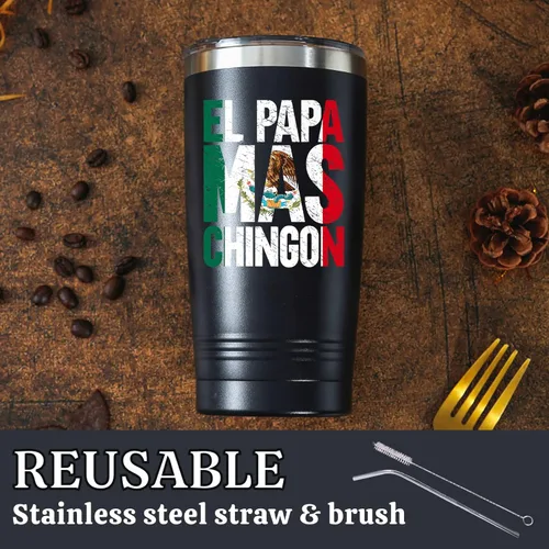 Miniatura 4 de Onebttl Regalo para papá, vaso de acero inoxidable con tapa, 20 onzas, regalos para papá, día del padre, regalos para papá mexicano para Navidad