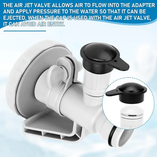 Miniatura 5 de 12363 12373 - Válvula de chorro de aire y tapa de válvula de chorro de aire para entrada de piscina sobre el suelo Intex compatible con 26165EH