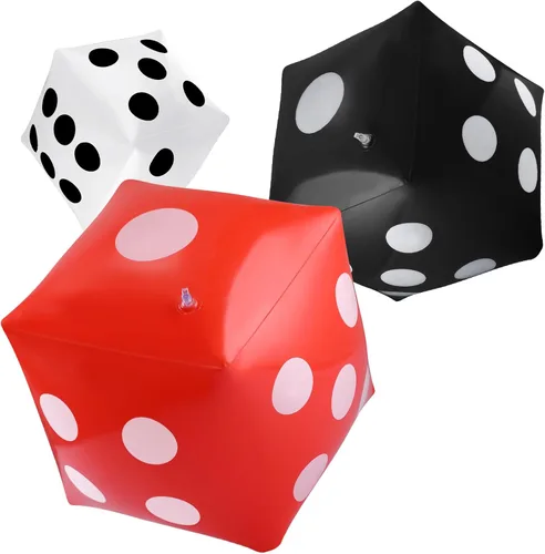 Blulu Paquete de 3 Dados Inflables Grandes Dados Inflables Gigantes Jumbo para Juegos de Mesa en Interiores y Exteriores Ludo Favor de Fiesta en