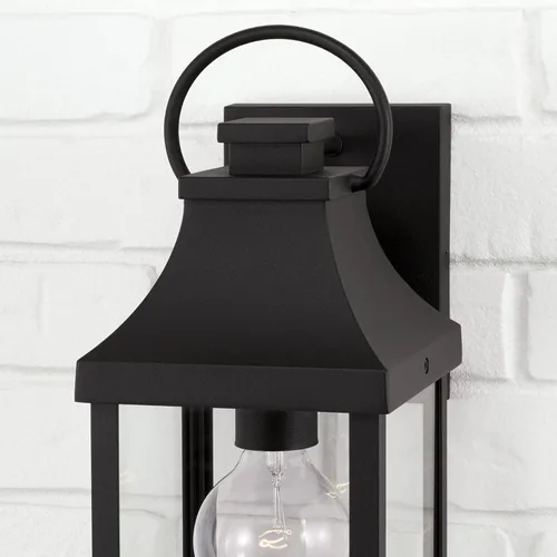 Miniatura 4 de Capital Lighting 946411BK Bradford - Farol de pared para exteriores de cristal transparente, 1 luz de 100 vatios, 17 pulgadas de alto x 6 pulgadas