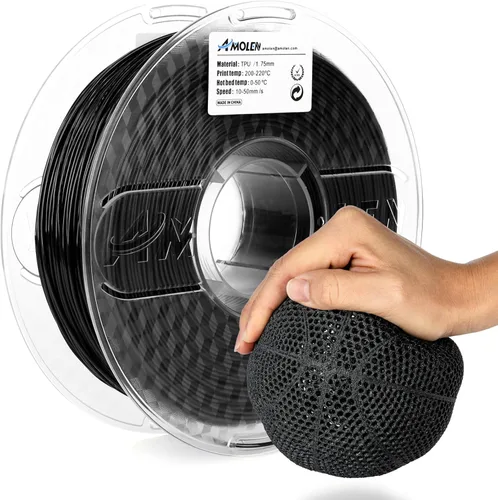 Miniatura 17 de AMOLEN Filamento de impresora 3D de TPU 95A, 0.069 pulgadas que brilla en el verde oscuro, filamento de impresión 3D flexible de TPU suave, alta